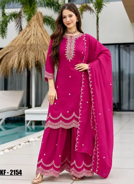 KF 2154 Kalaai Vichitra Embroidery Kurti With Bottom Dupatta 